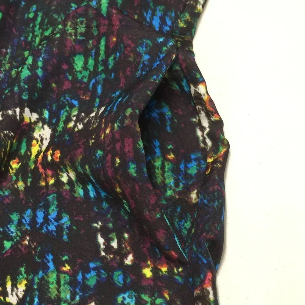 Derek Lam Design Nation Black Blue Abstract Colorful Tunic Shirt Dress S - Picture 8 of 11